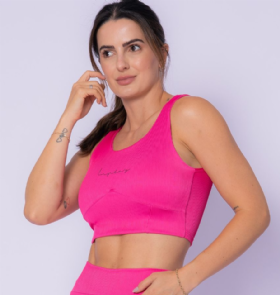 Top Alongado Canelado IN 215A Rosa